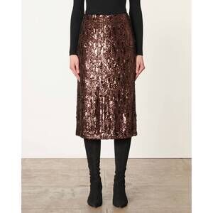 NEW VANESSABRUNO dirma midi skirt in cafe